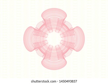 Pink passport style rosette. Vector Illustration. Detailed.