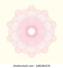 Pink passport style rosette. Vector Illustration. Detailed.