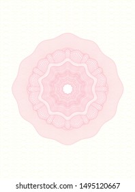 Pink passport style rosette. Vector Illustration. Detailed.