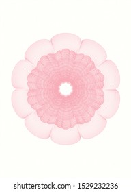 Pink passport style rosette. Vector Illustration. Detailed.
