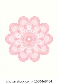 Pink passport style rosette. Vector Illustration. Detailed.