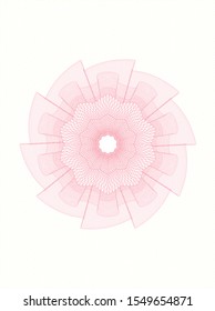 Pink passport style rosette. Vector Illustration. Detailed.