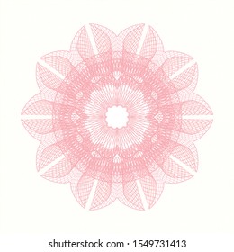 Pink passport style rosette. Vector Illustration. Detailed.