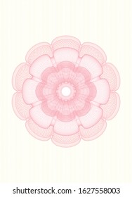 Pink passport style rosette. Vector Illustration. Detailed.