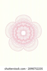 Pink passport style rosette. Vector Illustration. Detailed. 