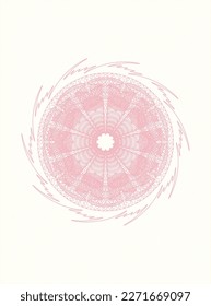 Pink passport style rosette. Vector Illustration. Detailed. 