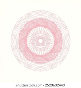 Pink passport style rosette. Vector Illustration. Detailed. 