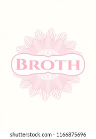 Pink passport style rossete with text Broth inside