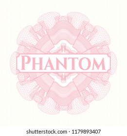 Pink passport style rossete with text Phantom inside