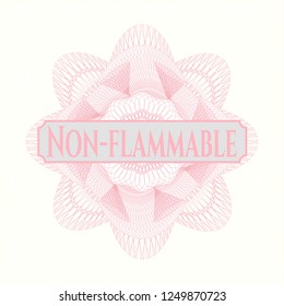 Pink passport style rossete with text Non-flammable inside