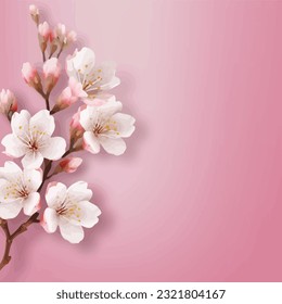 Pink pastel background with small blossom flowers 