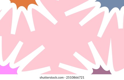 pink pastel background. pink wallpaper template design. Abstract Pink and White Design. Modern Abstract Artwork. Creative Graphic Illustration. Soft Pastel Background with white Edges lines pointed
