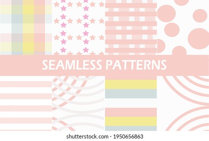 pink pastel beautiful seamless patterns