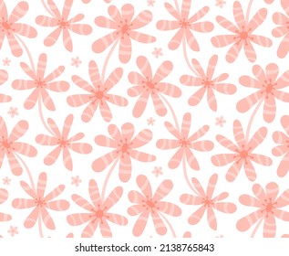 PInk pastel flower seamless pattern. Vector illustration
