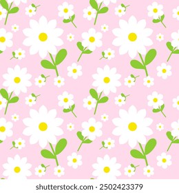 Pink pastel flower seamless pattern for decoration ,scarf, blanket, bed sheet, pillow, dress, towel, book cover, digital paper and fabric pattern