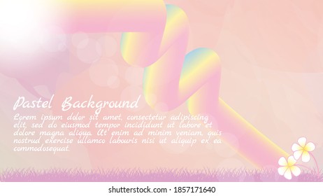 Pink pastel flower with sunlight background banner design