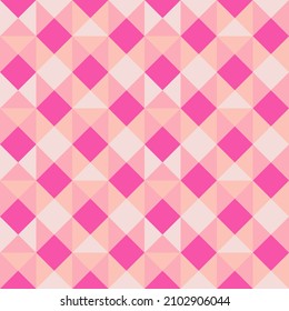 Pink pastel geometric seamless pattern in rustic style, vector