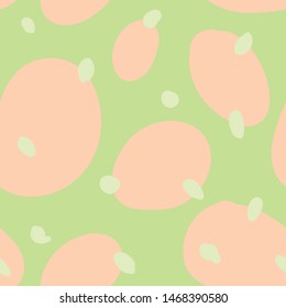Pink and pastel green ovals on olive green background. Abstract background. Seamless pattern. Texture, wallpaper, web background, fabric pattern. Repeating background.