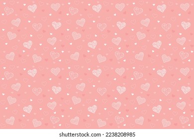 Pink pastel hearts seamless pattern. Cute and lovely vector background, great for babygirl, Valentine's Day, Mother's Day, textiles, banners and wallpapers.