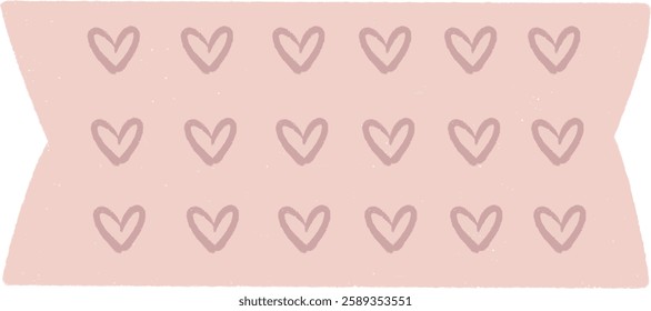 Pink pastel label tag with heart pattern, ideal for journaling, scrapbooking, planners, and decorations.