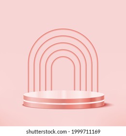 
Pink pastel product display podium is perfect for your product, this background is editable again
