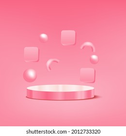 Pink pastel product display podium is perfect for your product, this background is editable again
