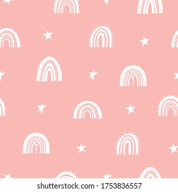 Pink Pastel Rainbow Pattern. Seamless background vector illustration