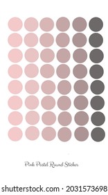 Pink pastel round sticker vector for planner - journal book