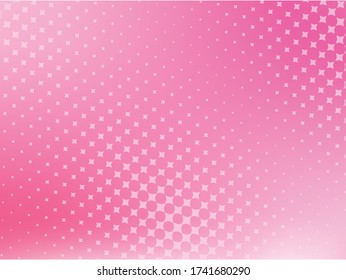 Pink pastel shade gradient background with halftone pattern of stars