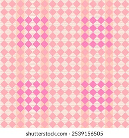 Pink pastel square diamond shape pattern for fabric and background.