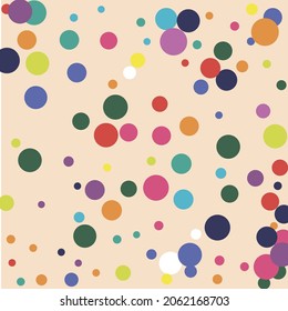 Pink Pastel Turquoise Green Blue Illustration. Circles Dark Rainbow Indigo Color Wallpaper. Multicolor Colorful Red White Kids Print. Play Children Purple Yellow Polka dots Orange Textile.