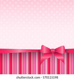 Pink Pattern Abstract Background Valentine Day Gift Card Holiday Flat Vector Illustration