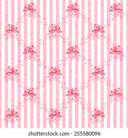 Pink pattern background with flowers