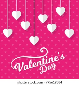 Pink pattern background with valentine's card 