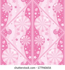 Pink pattern with candies and sweets