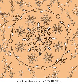 pink pattern with curly leaves
