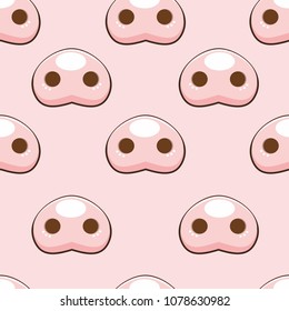 pink pattern with cute pigs noses.