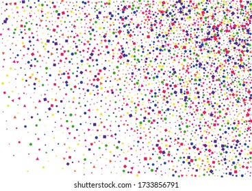 Pink Pattern Dot Illustration. Falling Square Background. Red Confetti Decoration. 