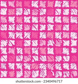 Pink pattern with drawn squares. Background for a dollhouse.