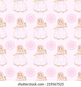 Pink pattern with fairy princess