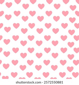 Pink pattern hearts.Heart background.Vector illustration isolated on white background.