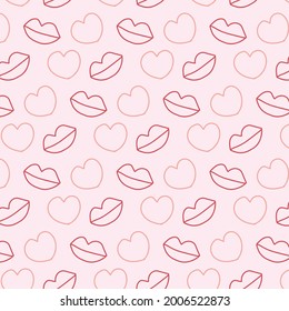 pink pattern with lip and love