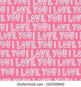 pink pattern i love you for Valentine's day or wedding