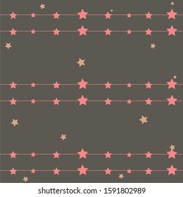 Pink Pattern on brown. For Cards, postcards, backgrounds, etc. Winter Holiday, Christmas Themes. Vector Illustration.