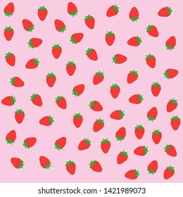 Pink pattern with red strawberries.
