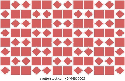 Pink pattern, pink square block and diamond checkerboard repeat pattern, replete image, design for fabric printing