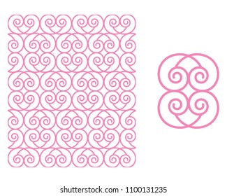 pink pattern swirls vector printing textile and wallpaper 