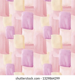Pink pattern, watercolor strokes and spots, seamless vector pattern
