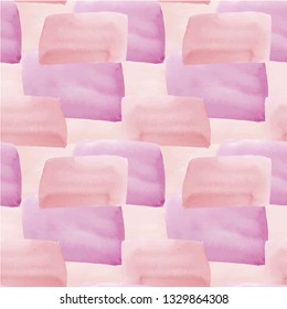 Pink pattern, watercolor strokes and spots, seamless vector pattern