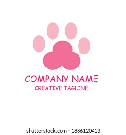 Pink Paw logo vector design